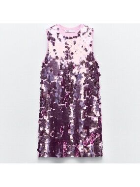 Zara Purple Sequin Shift Dress